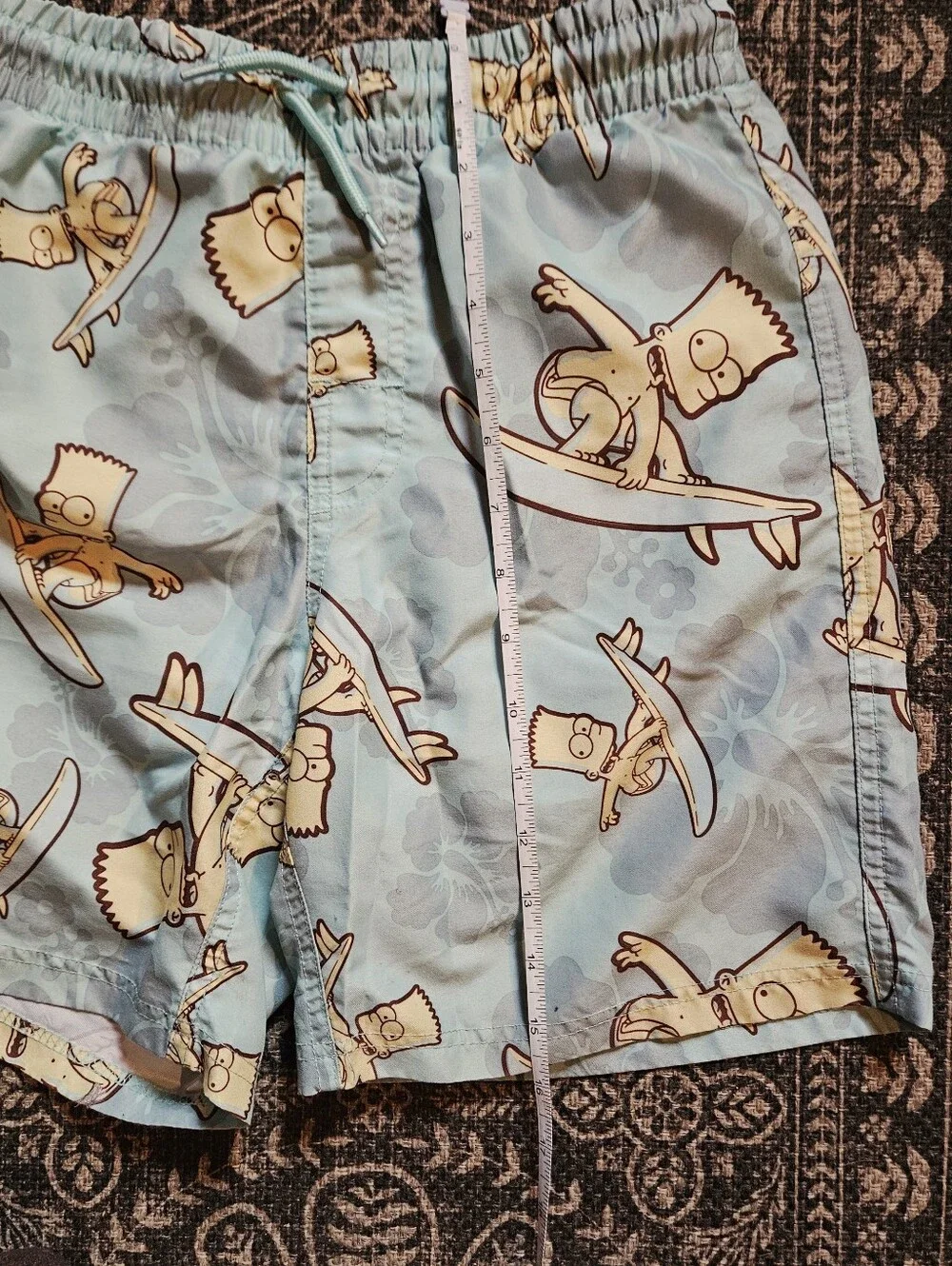 Light Blue Bart Simpson Surf Swim Shorts